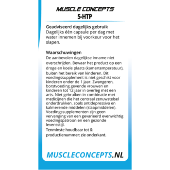 Product label 5-htp informatie