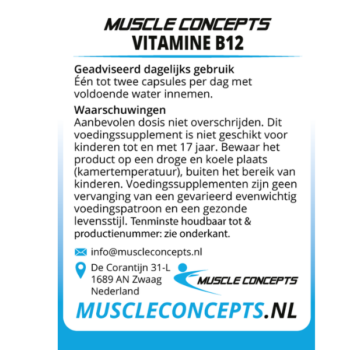 Product label b12 informatie