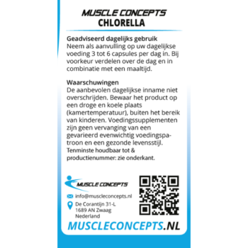 Product label chlorella informatie