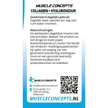 Product label collageen hyaluronzuur informatie