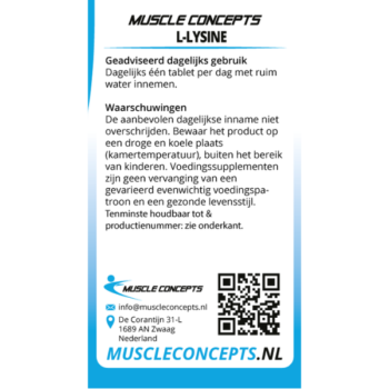 Product label L-Lysine informatie