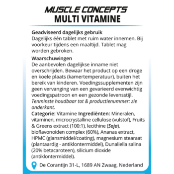 Product label multi vitamine 30 informatie