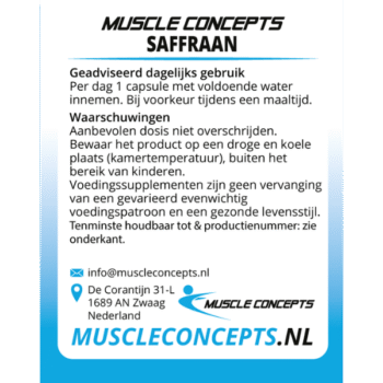 Product label Saffraan informatie